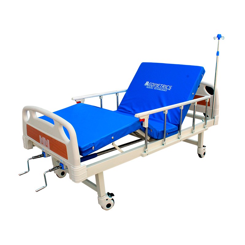 [010049] CAMA MANUAL CON COLCHÓN SPC2002 2 POSICIONES PORTASUERO Y BARANDAL