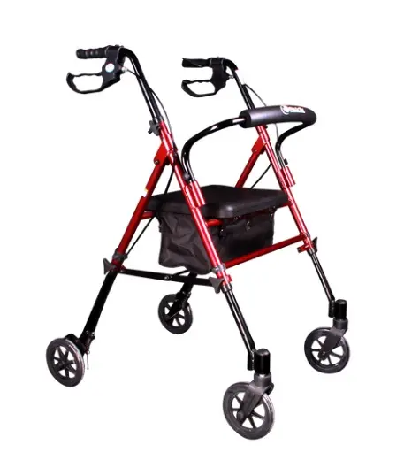 ANDADERA ROLLATOR R214044 ULTRA COMPACTA ROJA DE ALUMINIO