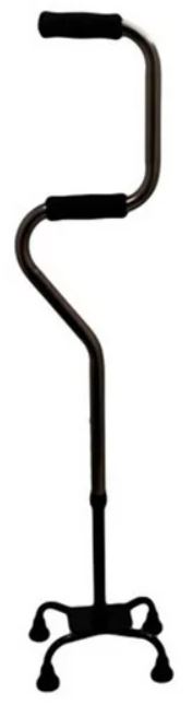 [012180] BASTON 4 APOYOS DOBLE CUELLO SC-664 NEGRO DE ALUMINIO