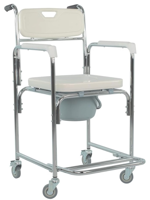 SILLA COMODO MEDICAL Z-OR71C58 18" BLANCO EN ACERO CROMADO