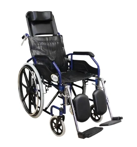 SILLA DE RUEDAS R211037A AZUL RECLINABLE TAPIZ NEGRO CON ELEVAPIES