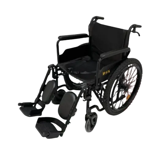SILLA DE RUEDAS BLACK CME-REXLC TT 20" DUAL LUXCARE DESCANSA Y ELEVAPIES DE ACERO