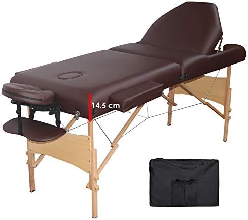 MESA PARA MASAJE M012A 3 SECC CAFÉ PORTATIL