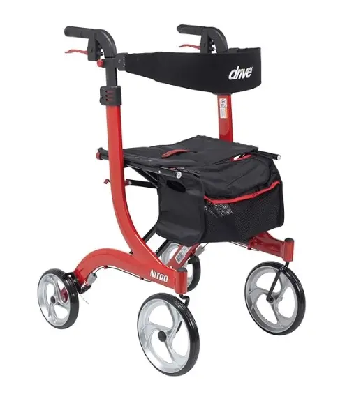 ANDADERA ROLLATOR NITRO 10266 NEGRA/ROJA DRIVE