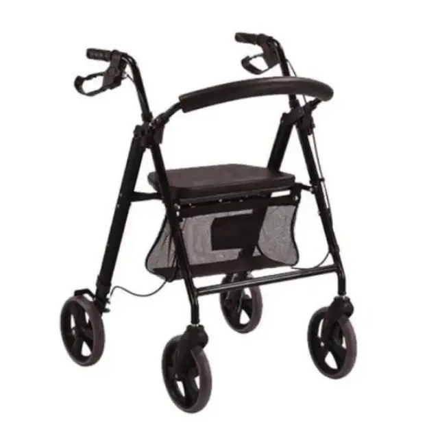 ANDADERA ROLLATOR MOBICARE JL9188LH NEGRA CON BOLSA PLEGABLE DE ALUMINIO