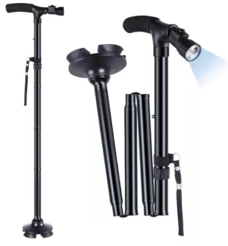 BASTON MOBICARE 4 EN 1 DY05948L CON LAMPARA BASE PLASTICA PLEGABLE