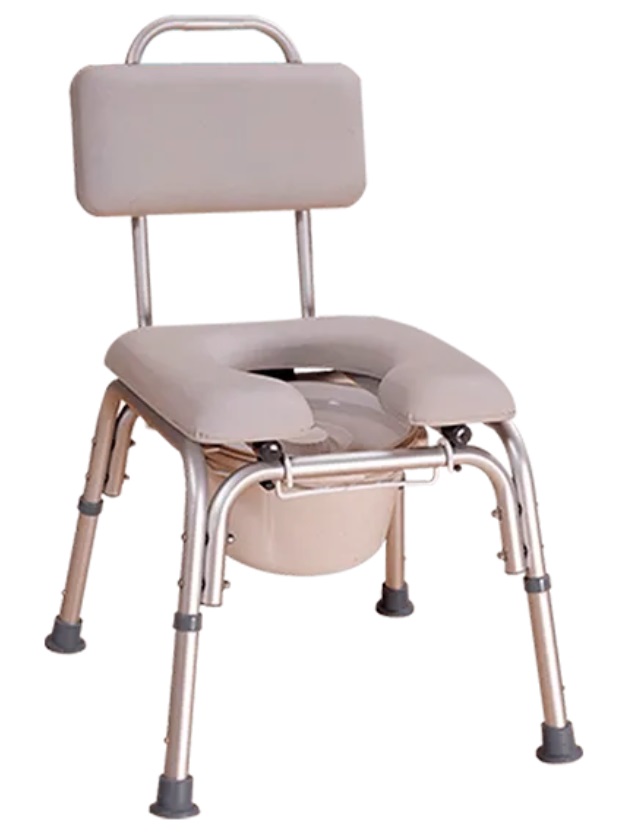 SILLA COMODO DUCHA R204102 TIPO HERRADURA ACOJINADA GRIS DE ALUMINIO
