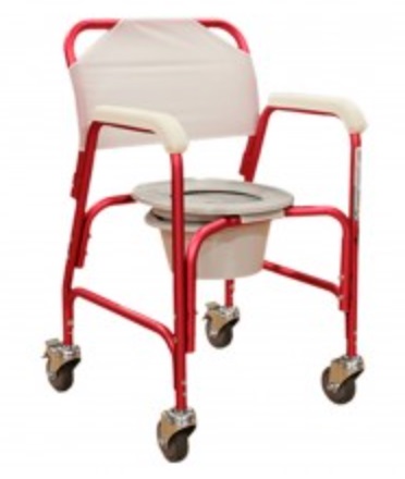 SILLA COMODO MOBICARE JL6926 ROJO DESCANSABRAZO Y DESCANSAPIES CON RUEDAS