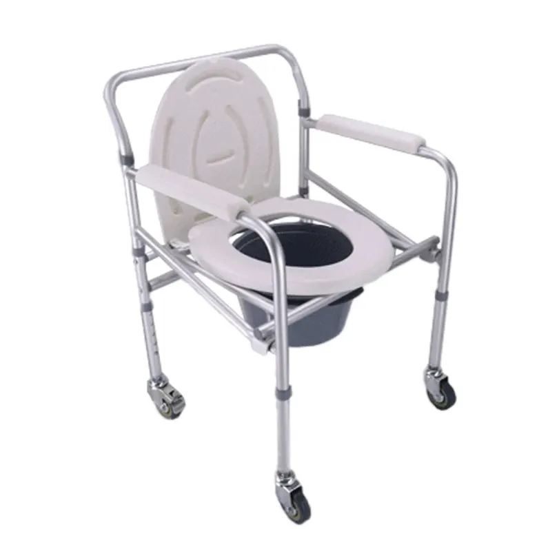 [012376] SILLA CÓMODO HANDY AWC02 DE ALUMINIO 4 RUEDAS GRIS