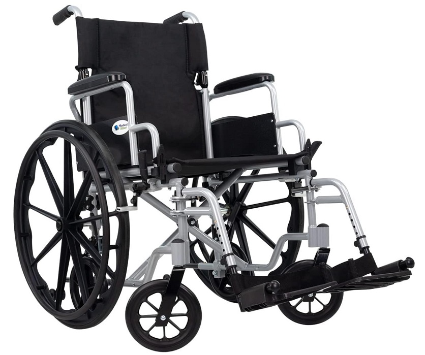 SILLA DE RUEDAS MEDICAL SRTRA906MS TRANSFORMER 18 DE ALUMINIO TAPIZ LONETA NEGRO