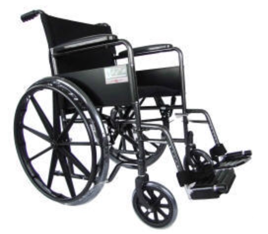 SILLA DE RUEDAS MEDICA T-1 18 23040110 BRAZO LARGO FIJO DESCANSAPIE DESMONTABLE