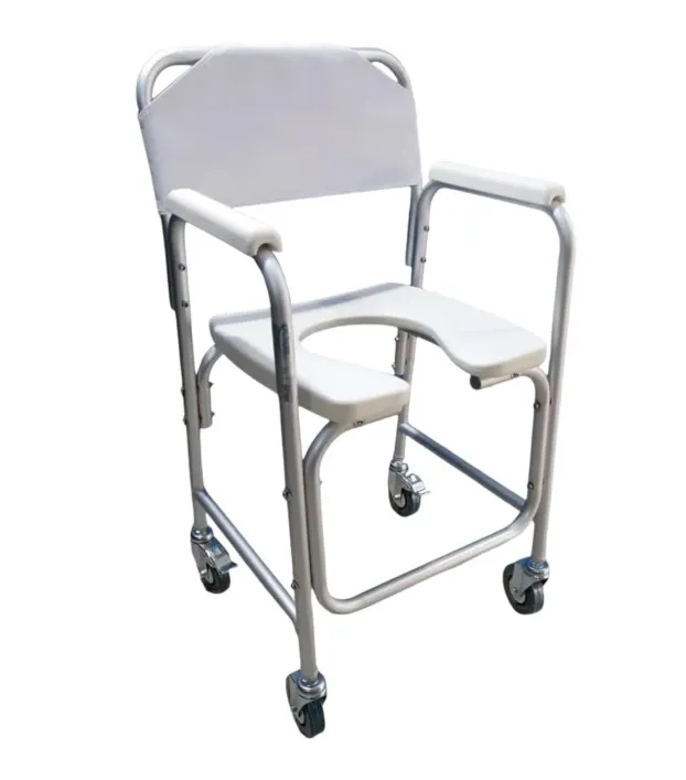 [012536] SILLA COMODO DUCHA MOBICARE ECB11 BLANCA DE ALUMINIO