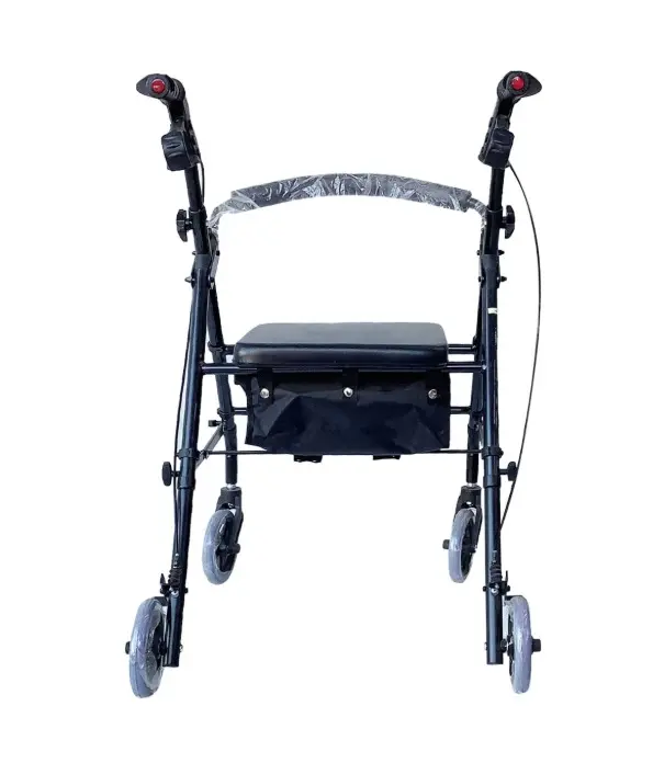 [012659] ANDADERA ROLLATOR EKO ER500103M NEGRA DE ACERO KD ASIENTO CON BOLSA