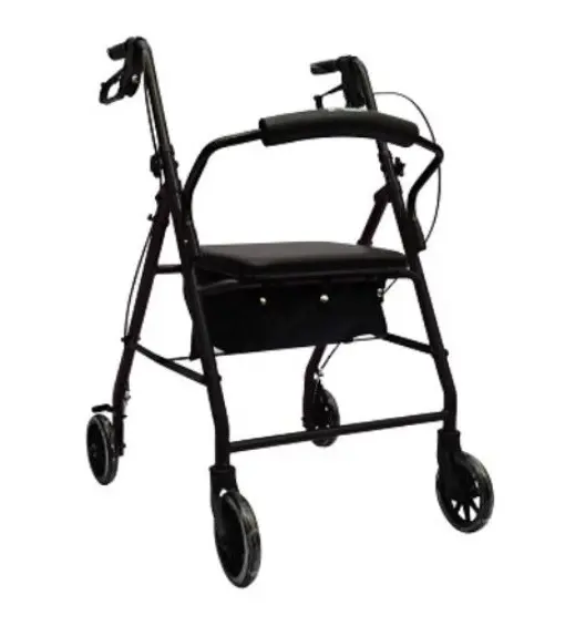 [012660] ANDADERA ROLLATOR EKO ER500503M NEGRA DE ALUMINIO KD ASIENTO CON BOLSA
