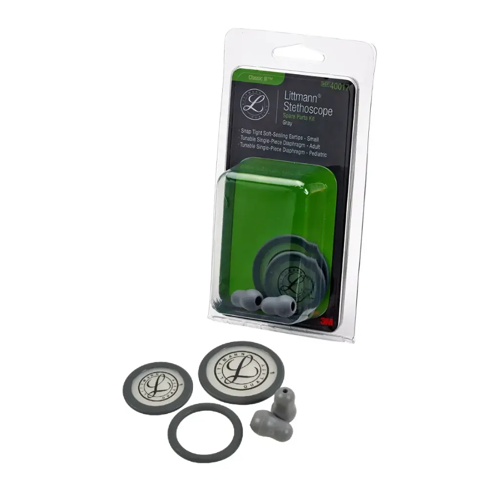 KIT LITTMANN 40017 CLASSIC III CARDIOLOGY IV DIAFRAGMA/ANILLO-OLIVAS ADULTO-PED GRIS