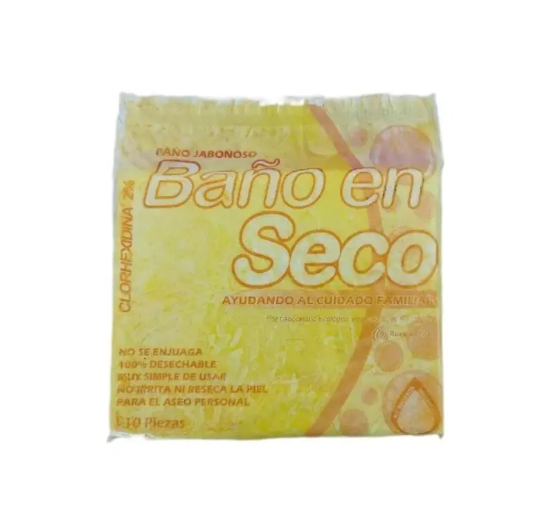 BAÑO EN SECO CON CLORHEXIDINA 10 PZS.