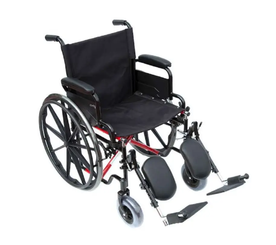 [012680] SILLA DE RUEDAS COMPANION M300-123 TAPIZ NEGRO 18" CON ELEVAPIES DE ACERO 
