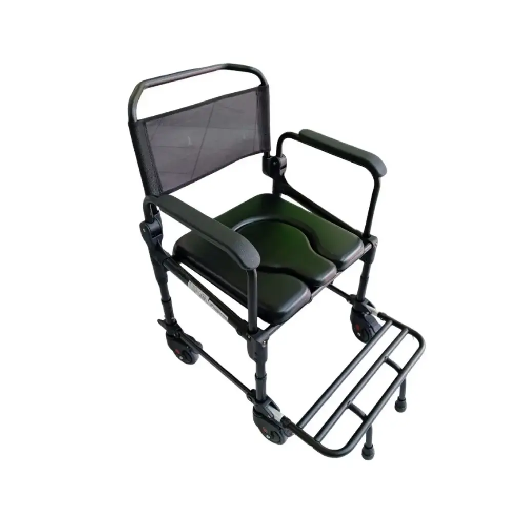 SILLA CÓMODO SC-423 NEGRO DELUXE CON RESPALDO Y ASIENTO EN ACERO ESMALTADO