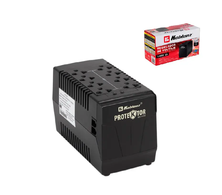 [014359] REGULADOR KOBLENZ ER-2550 IDEAL PARA EQUIPOS DE ALTO CONSUMO 2500VA 2000W 6 CONTACTOS